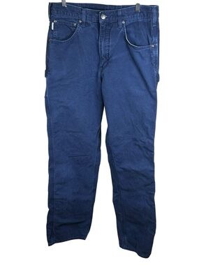 Carhartt Y2K Carpenter Work Pants Utility Blue Relaxed Fit 32x36 Rugged B159-NVY